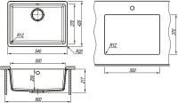 Мойка кухонная Lemark Sinara 540-U 9910075 грей