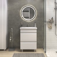 Мебель для ванной комнаты Vigo Holly 60 напольная, белая, раковина Como 60