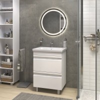 Мебель для ванной комнаты Vigo Holly 60 напольная, белая, раковина Como 60