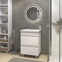 Мебель для ванной комнаты Vigo Holly 60 напольная, белая, раковина Como 60