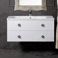 Тумба с раковиной Armadi Art NeoArt 100 white с ручками Satine хром