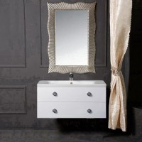 Тумба с раковиной Armadi Art NeoArt 100 white с ручками Satine хром