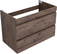 Тумба с раковиной Aquanet Нота new 90 подвесная, дуб веллингтон табак