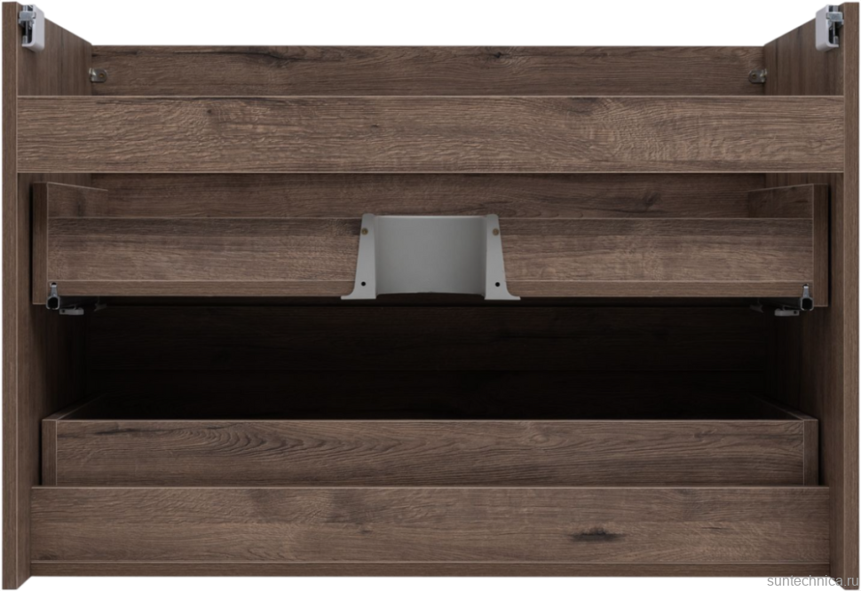 Тумба с раковиной Aquanet Нота new 90 подвесная, дуб веллингтон табак