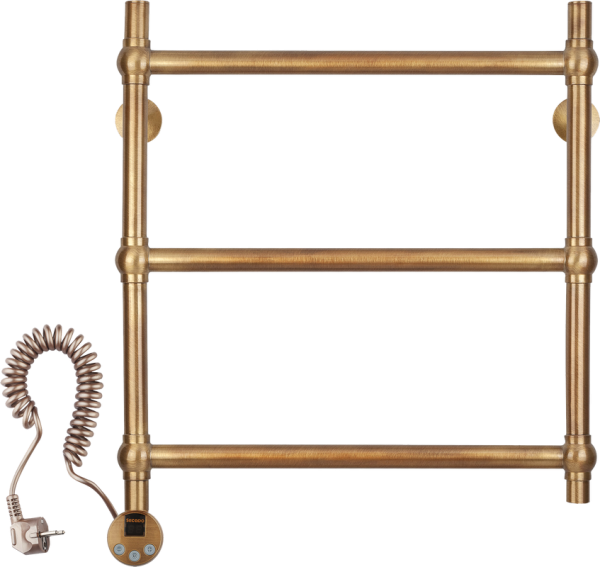 Полотенцесушитель электрический Secado Флоренция 1 65x55 см, подключение слева, бронза, лесенка, латунь