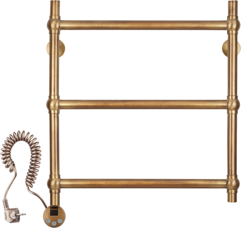 Полотенцесушитель электрический Secado Флоренция 1 65x55 см, подключение слева, бронза, лесенка, латунь