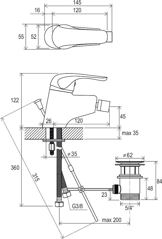 Смеситель для биде Ravak Rosa RS 055.00