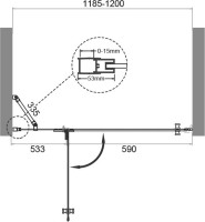 Душевая дверь в нишу BelBagno Kraft B-12-60/60-C-Cr L