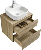 Мебель для ванной комнаты AQUATON Либерти 60 со столешницей дуб эльвезия, раковина Одри 42