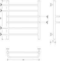 Полотенцесушитель водяной Secado Триест 4603777471019 60x55 см, матовый черный, лесенка
