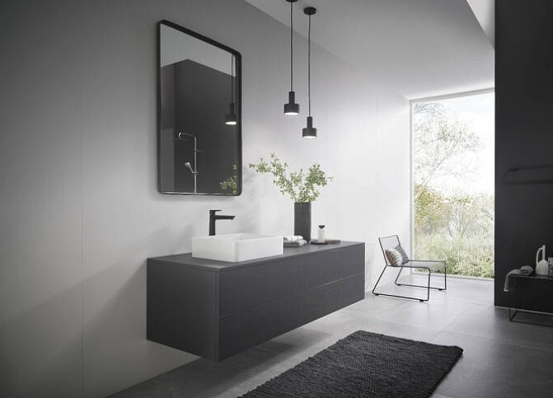 Смеситель для раковины Hansgrohe Talis E 240 71716670 с донным клапаном, матовый черный