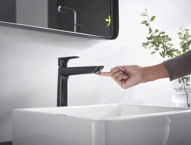 Смеситель для раковины Hansgrohe Talis E 240 71716670 с донным клапаном, матовый черный