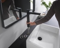 Смеситель для раковины Hansgrohe Talis E 240 71716670 с донным клапаном, матовый черный