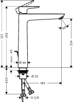 Смеситель для раковины Hansgrohe Talis E 240 71716670 с донным клапаном, матовый черный
