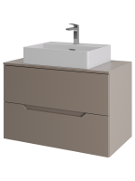 Мебель для ванной комнаты Orange Line 80 подвесная, 2 ящика, матовый латте с раковиной B04-500W