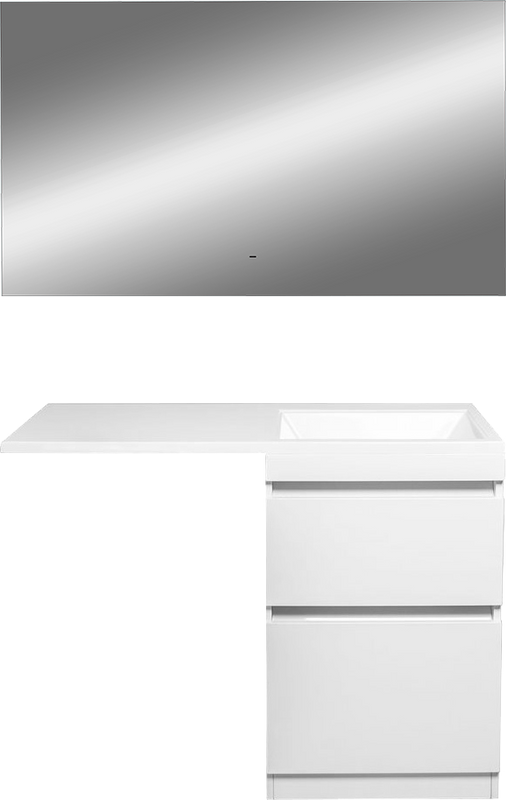Мебель для ванной комнаты Style Line Даллас 115 R Люкс Plus напольная, белая, зеркало DIWO Элиста