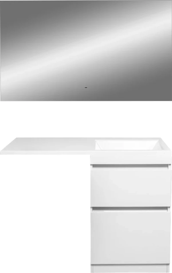Мебель для ванной комнаты Style Line Даллас 115 R Люкс Plus напольная, белая, зеркало DIWO Элиста