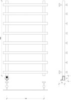 Полотенцесушитель электрический Secado Понтида 1, L 100x60 см, подключение слева, матовый черный, лесенка