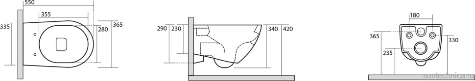 Унитаз подвесной Kerasan Aquatech 371401