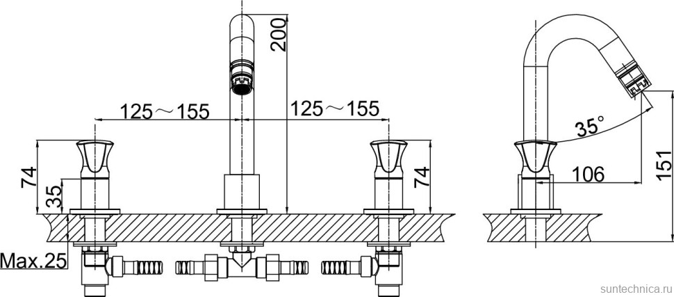 Смеситель для раковины D&K Hessen Grimm DA1384101