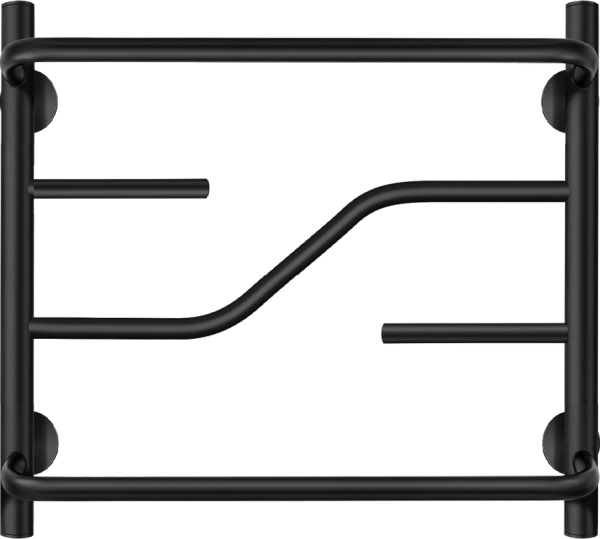Полотенцесушитель электрический Secado Риволи СП 60x50 см, подключение слева, матовый черный, лесенка