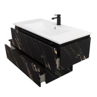 Тумба с раковиной Cezares Slider 100 подвесная, 1 ящик, черный фьюжн