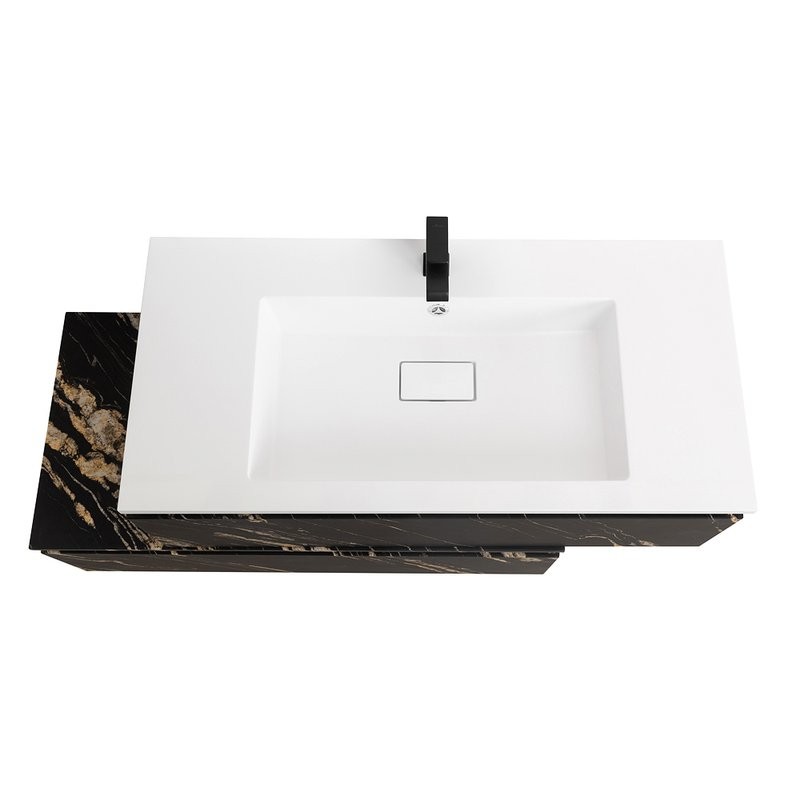 Тумба с раковиной Cezares Slider 100 подвесная, 1 ящик, черный фьюжн