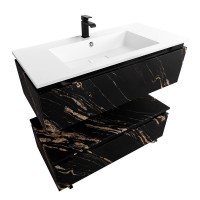 Тумба с раковиной Cezares Slider 100 подвесная, 1 ящик, черный фьюжн