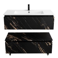 Тумба с раковиной Cezares Slider 100 подвесная, 1 ящик, черный фьюжн