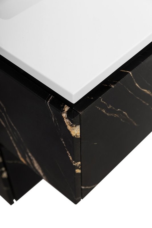 Тумба с раковиной Cezares Slider 100 подвесная, 1 ящик, черный фьюжн