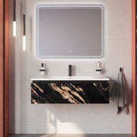 Тумба с раковиной Cezares Slider 100 подвесная, 1 ящик, черный фьюжн