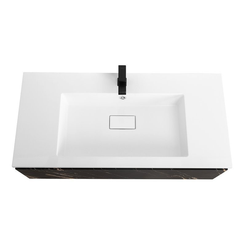 Тумба с раковиной Cezares Slider 100 подвесная, 1 ящик, черный фьюжн