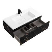 Тумба с раковиной Cezares Slider 100 подвесная, 1 ящик, черный фьюжн