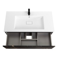 Тумба с раковиной Cezares Slider 100 подвесная, 1 ящик, черный фьюжн