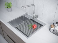 Мойка кухонная Paulmark Kroner-Pro + Pro PM705951-BS+R405-BS брашированная сталь