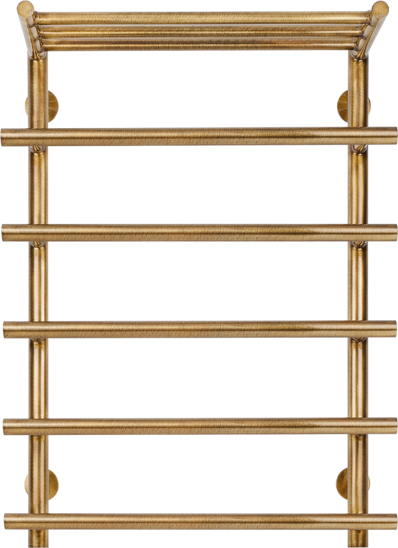 Полотенцесушитель электрический Secado Турин 1 СП R 85x60 см, подключение справа, бронза, лесенка, латунь, с полкой