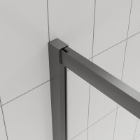 Душевой уголок Veconi Evo 300 GR 110х80 см, профиль брашированный графит, стекло прозрачное