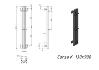 Полотенцесушитель электрический Grota Corsa K NM EL 13х90, с крючками, матовый хром