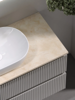Тумба с раковиной Sancos Snob R 100 см, beige soft, столешница бежевая, раковина CN5010