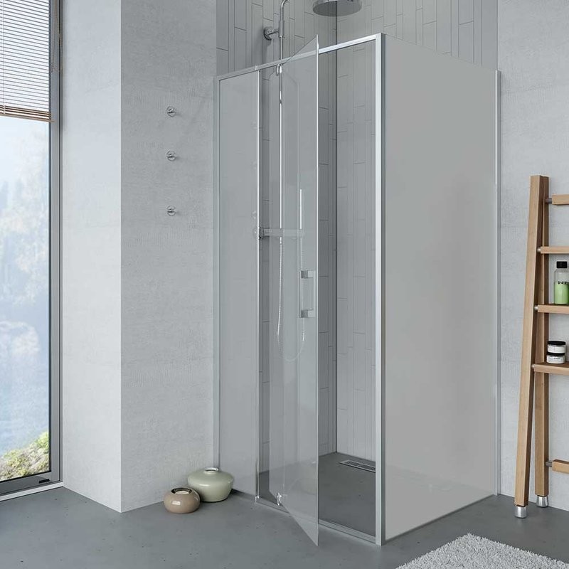 Душевой уголок Alex Baitler AB78С100 + SG78C80 + SG78C80 100x80, профиль сатин, стекло матовое