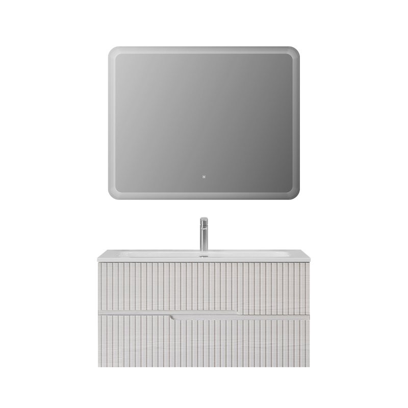 Мебель для ванной комнаты Cezares Duet 100 ясень белый софт, раковина Cezares CZR-8073-100