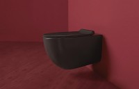 Унитаз подвесной Simas Vignoni VI18 nero matt безободковый, с микролифтом, черный матовый