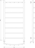Полотенцесушитель водяной Secado Милан 1 К 100x55 см, графит, лесенка