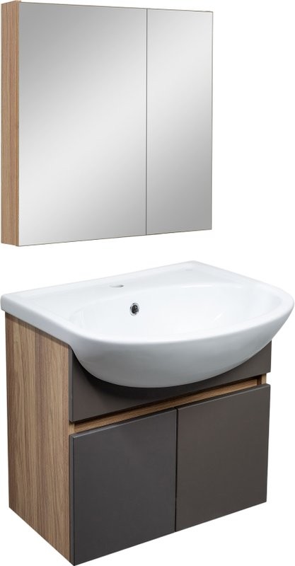 Тумба под раковину без столешницы Runo Лада 60 подвесная, графит