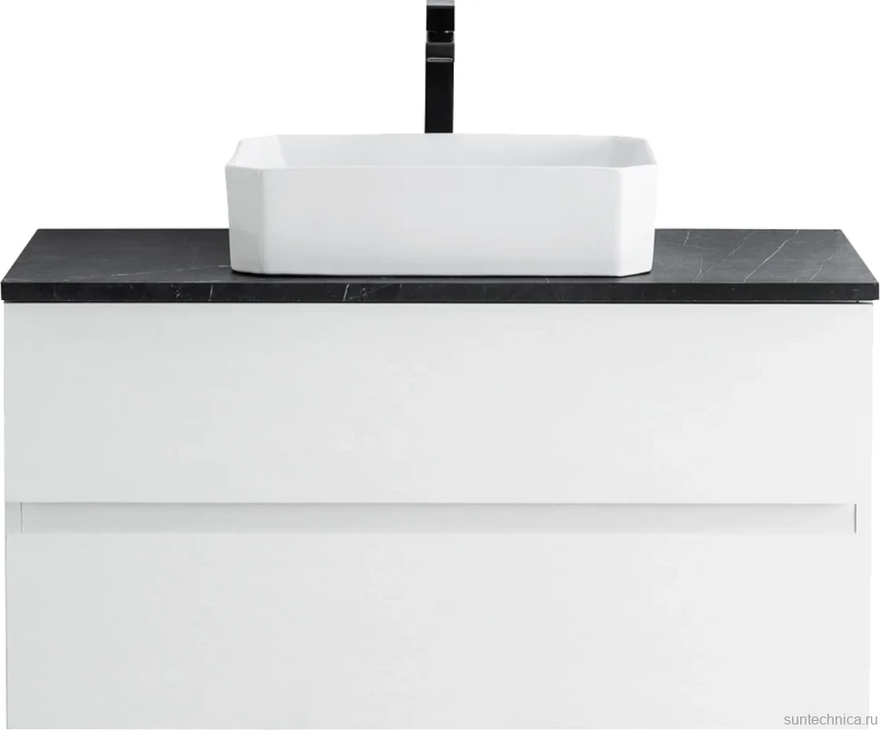 Тумба с раковиной Cezares Molveno 46 100 bianco ghiaccio, со столешницей