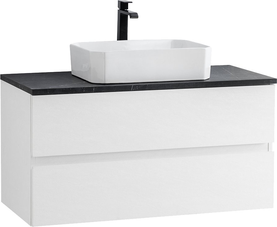 Тумба с раковиной Cezares Molveno 46 100 bianco ghiaccio, со столешницей