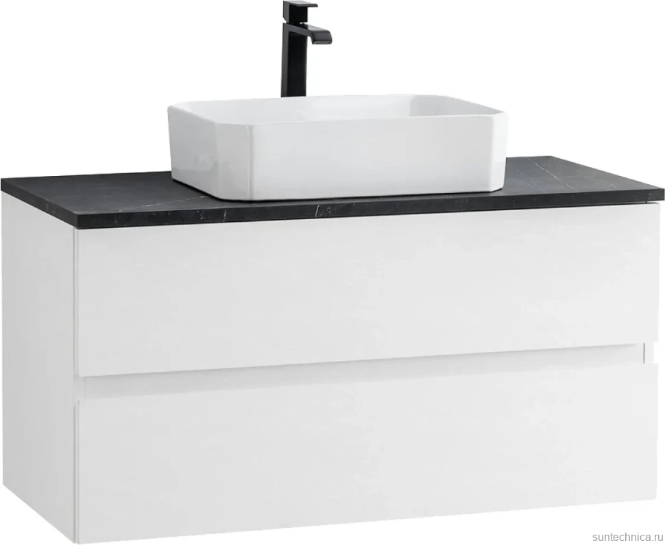 Тумба с раковиной Cezares Molveno 46 100 bianco ghiaccio, со столешницей