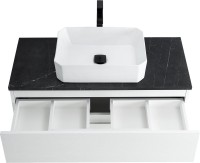 Тумба с раковиной Cezares Molveno 46 100 bianco ghiaccio, со столешницей