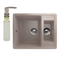 Мойка кухонная Ulgran U-106 302 песочная + дозатор U-02 песочный Мойка кухонная Ulgran U-106 302 песочная + дозатор U-02 песочный