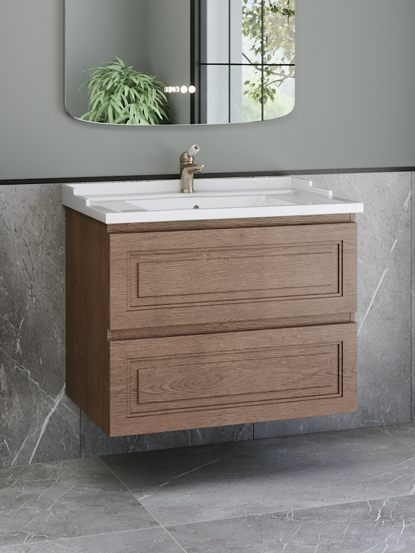 Тумба с раковиной Caprigo Wales 80 светлый орех